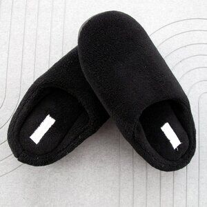 Dearfoams slippers Women's Size US 7 Black memory foam shoes comfort cozy 💖